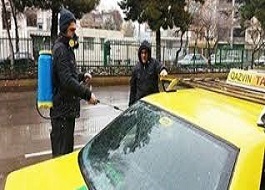 تاکسی های درون شهری سنقرضد عفونی شدند